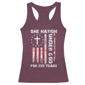 250 Years Anniversary Racerback Tank Top 250th Independence Day Freedom One Nation Under God US Flag TS10 Maroon Print Your Wear