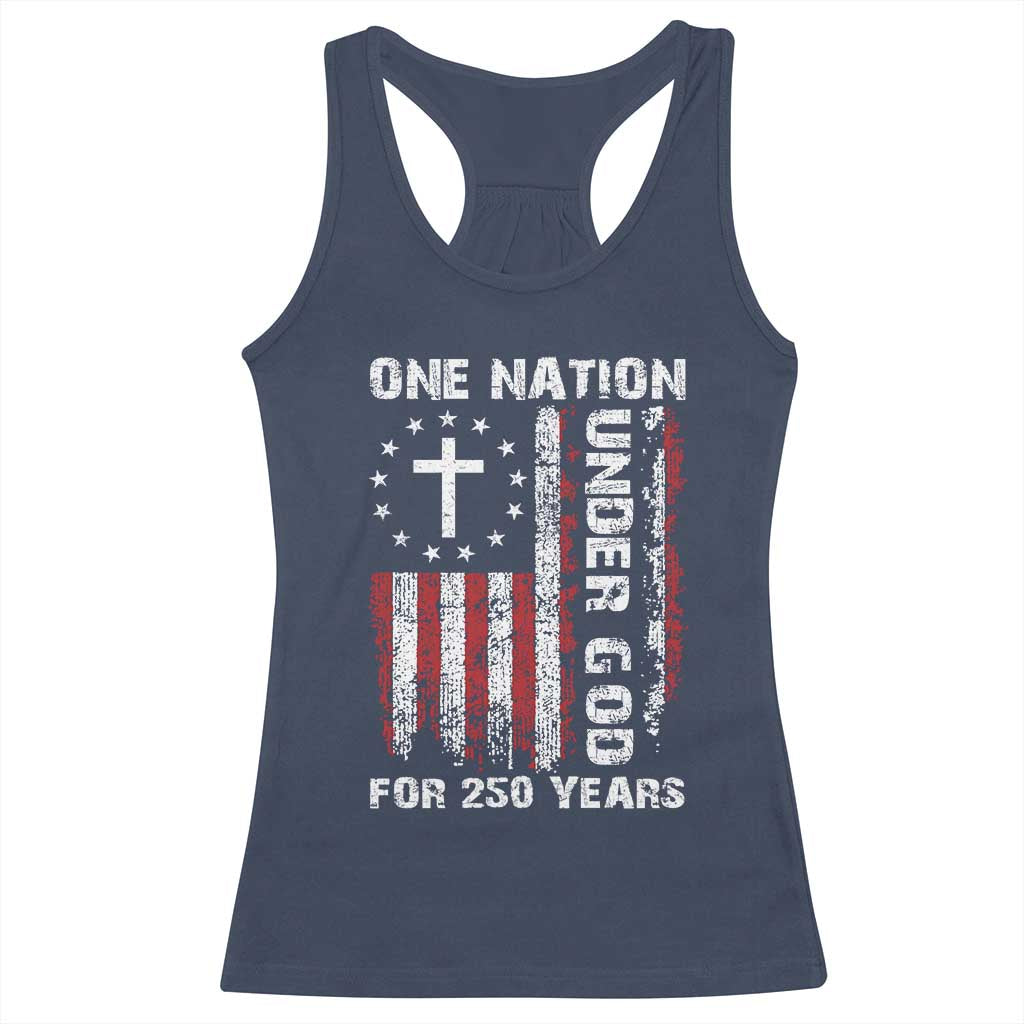 250 Years Anniversary Racerback Tank Top 250th Independence Day Freedom One Nation Under God US Flag TS10 Navy Print Your Wear