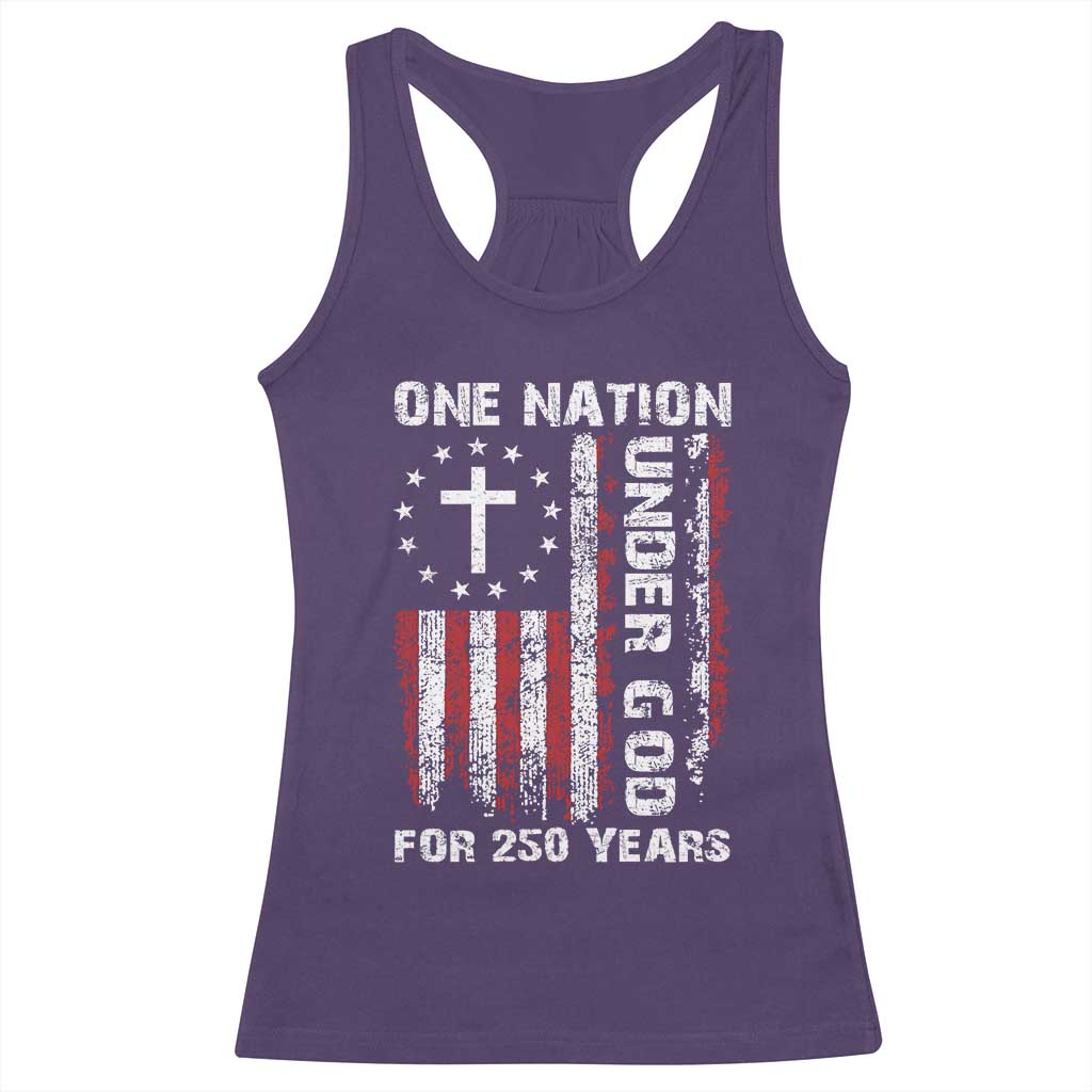 250 Years Anniversary Racerback Tank Top 250th Independence Day Freedom One Nation Under God US Flag TS10 Purple Print Your Wear