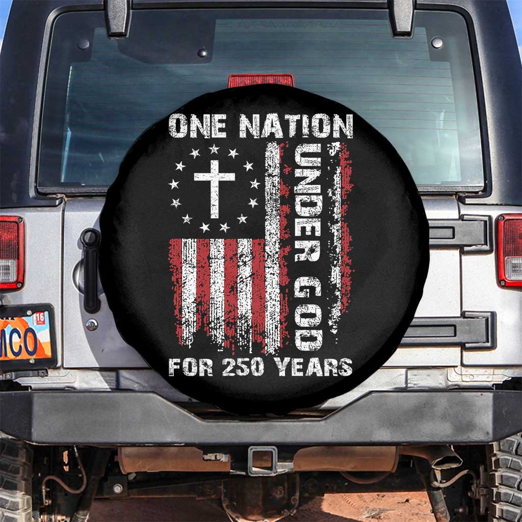 250 Years Anniversary Spare Tire Cover 250th Independence Day Freedom One Nation Under God US Flag TS10 No hole Black Print Your Wear