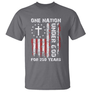 250 Years Anniversary T Shirt 250th Independence Day Freedom One Nation Under God US Flag TS10 Charcoal Print Your Wear