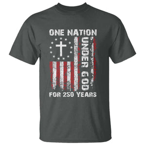 250 Years Anniversary T Shirt 250th Independence Day Freedom One Nation Under God US Flag TS10 Dark Heather Print Your Wear