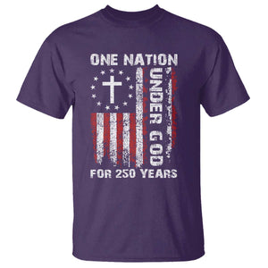 250 Years Anniversary T Shirt 250th Independence Day Freedom One Nation Under God US Flag TS10 Purple Print Your Wear