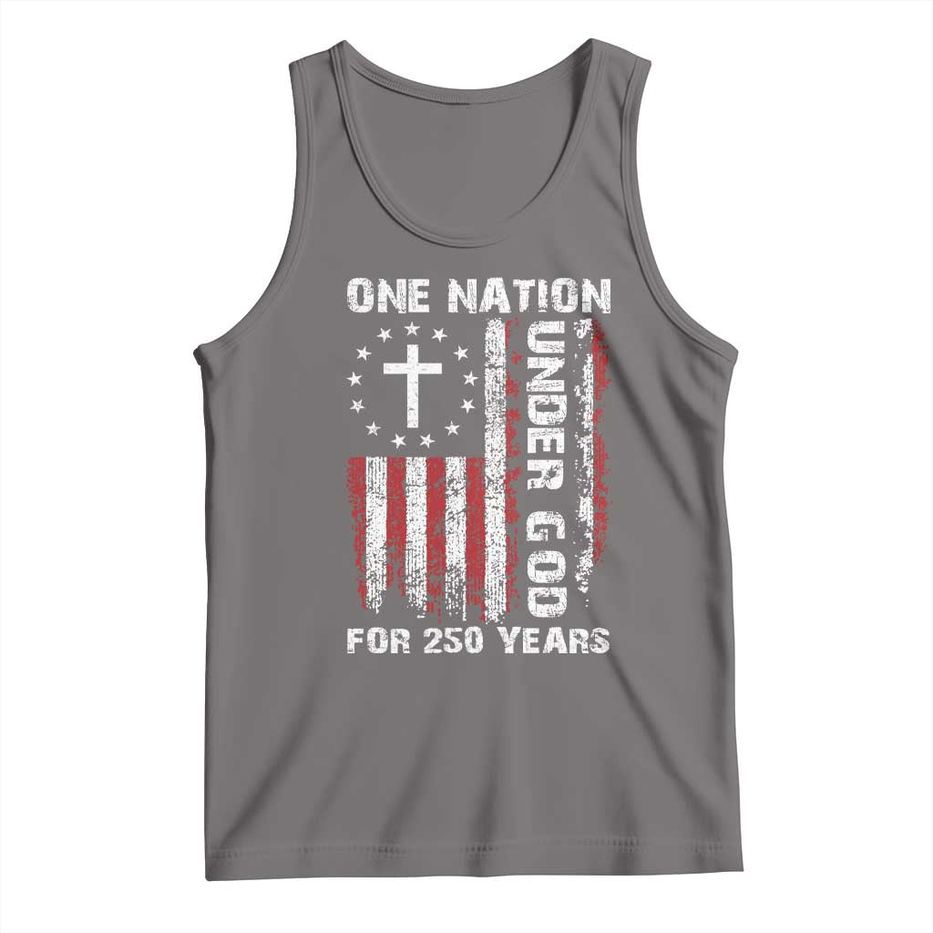 250 Years Anniversary Tank Top 250th Independence Day Freedom One Nation Under God US Flag TS10 Deep Heather Print Your Wear