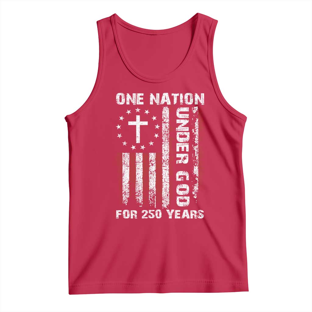 250 Years Anniversary Tank Top 250th Independence Day Freedom One Nation Under God US Flag TS10 Red Print Your Wear