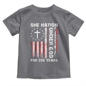 250 Years Anniversary Toddler T Shirt 250th Independence Day Freedom One Nation Under God US Flag TS10 Charcoal Print Your Wear