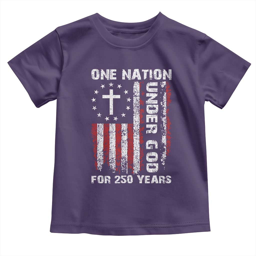 250 Years Anniversary Toddler T Shirt 250th Independence Day Freedom One Nation Under God US Flag TS10 Purple Print Your Wear