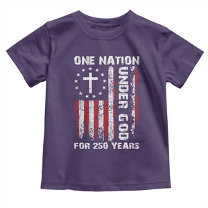 250 Years Anniversary Toddler T Shirt 250th Independence Day Freedom One Nation Under God US Flag TS10 Purple Print Your Wear