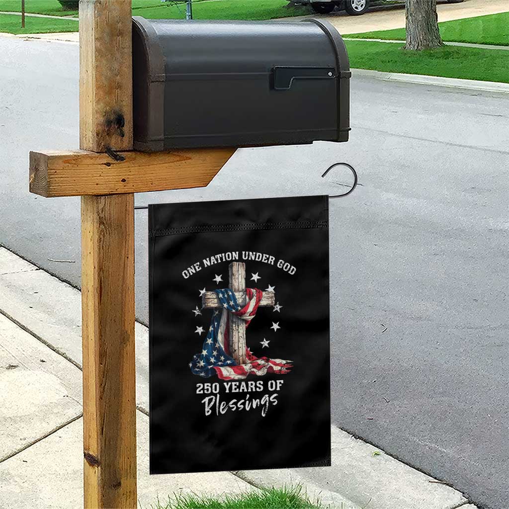 250th Anniversary USA Garden Flag One Nation Under God US 250 Flag Cross 4th Of July TS10 Print Your Wear