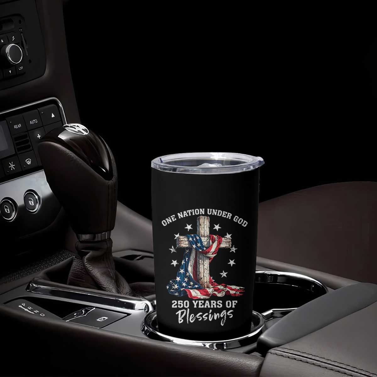 250th Anniversary USA Tumbler Cup One Nation Under God US 250 Flag Cross 4th Of July TS10 Print Your Wear