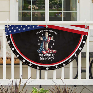 250th Anniversary USA Patriotic Fan Flag One Nation Under God US 250 Flag Cross 4th Of July