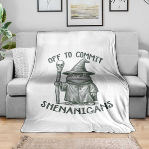 Wizard Frog Throw Blanket Funny Off to Commit Shenanigans TS10 Print Your Wear