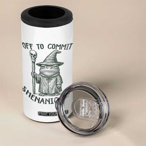 Wizard Frog 4 in 1 Can Cooler Tumbler Funny Off to Commit Shenanigans TS10 Print Your Wear