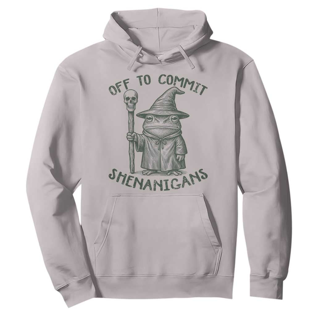 Wizard Frog Hoodie Funny Off to Commit Shenanigans TS10 Ice Gray Print Your Wear