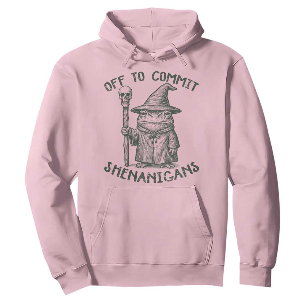 Wizard Frog Hoodie Funny Off to Commit Shenanigans TS10 Light Pink Print Your Wear