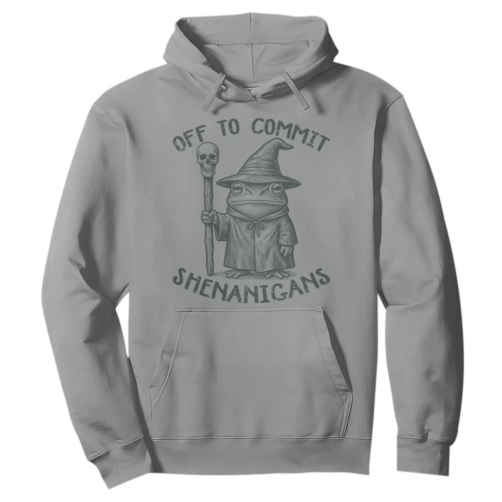 Wizard Frog Hoodie Funny Off to Commit Shenanigans TS10 Sport Gray Print Your Wear