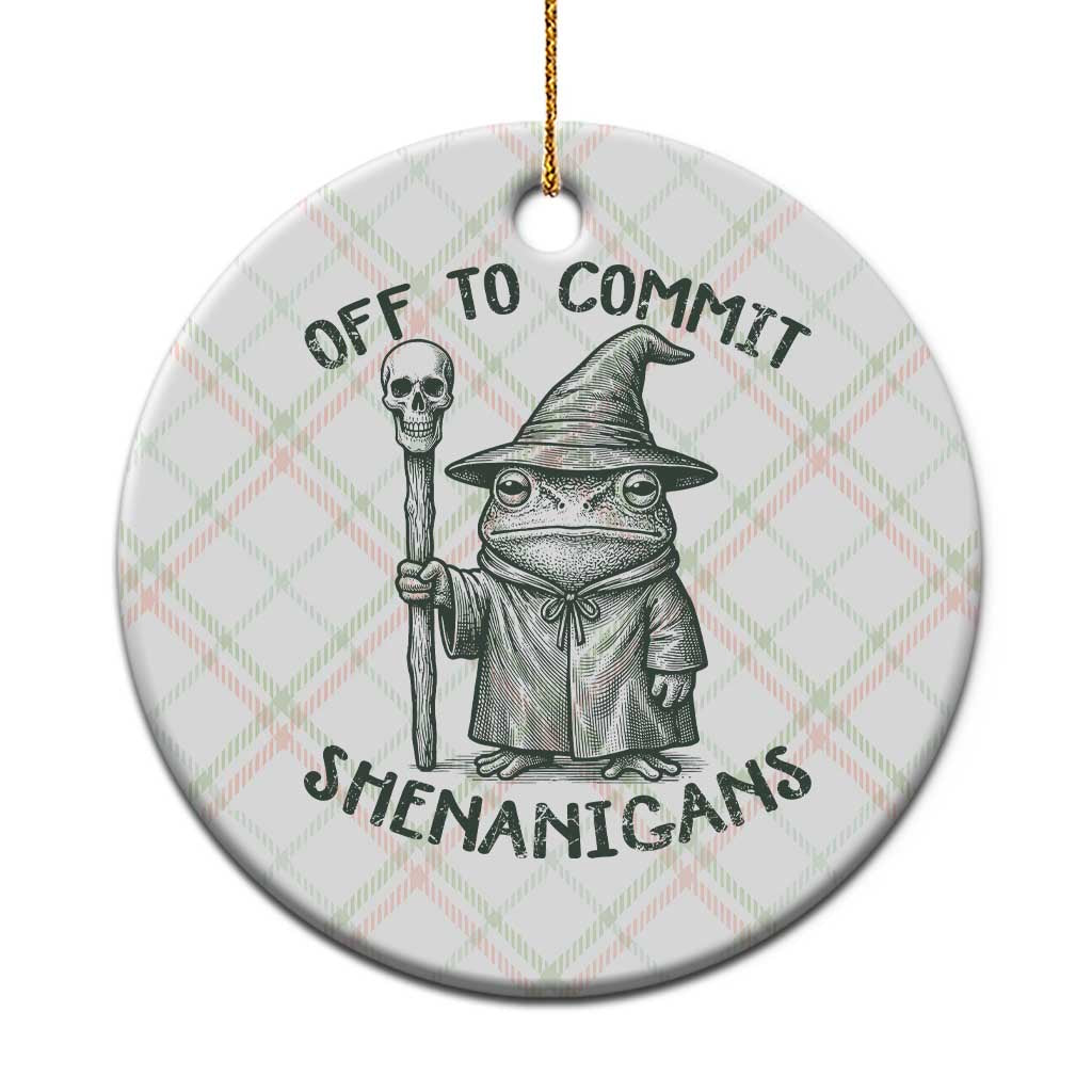 Wizard Frog Ceramic Ornament Funny Off to Commit Shenanigans TS10 1pc Christmas Plaid Print Your Wear