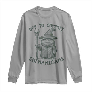 Wizard Frog Long Sleeve Shirt Funny Off to Commit Shenanigans TS10 Sport Gray Print Your Wear