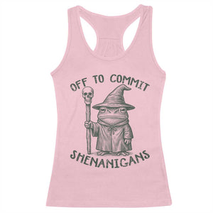 Wizard Frog Racerback Tank Top Funny Off to Commit Shenanigans TS10 Light Pink Print Your Wear