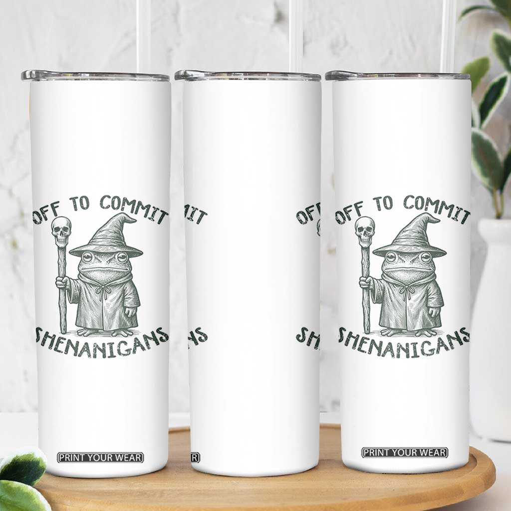 Wizard Frog Skinny Tumbler - Funny Off to Commit Shenanigans - Stainless Steel Drinkware TS10 Print Your Wear