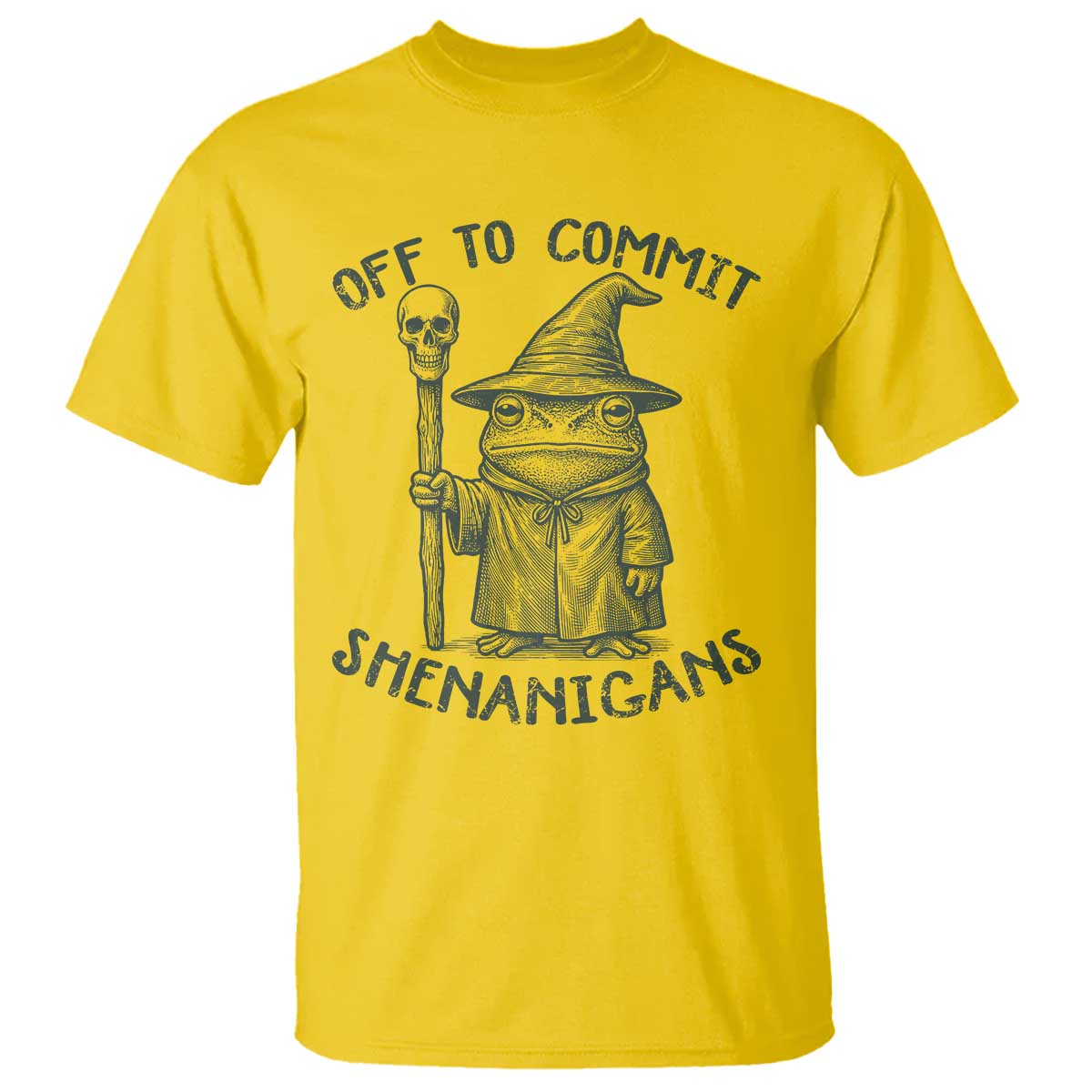 Wizard Frog T Shirt Funny Off to Commit Shenanigans TS10 Daisy Print Your Wear