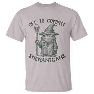 Wizard Frog T Shirt Funny Off to Commit Shenanigans TS10 Ice Gray Print Your Wear