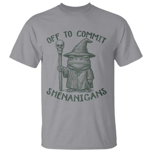 Wizard Frog T Shirt Funny Off to Commit Shenanigans TS10 Sport Gray Print Your Wear