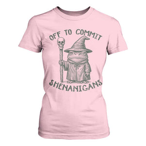 Wizard Frog T Shirt For Women Funny Off to Commit Shenanigans TS10 Light Pink Print Your Wear