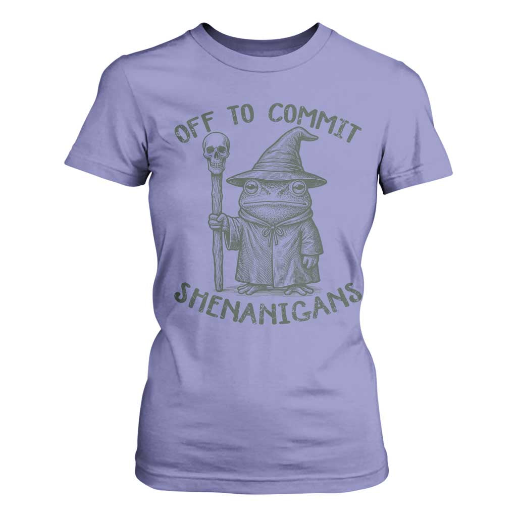 Wizard Frog T Shirt For Women Funny Off to Commit Shenanigans TS10 Violet Print Your Wear