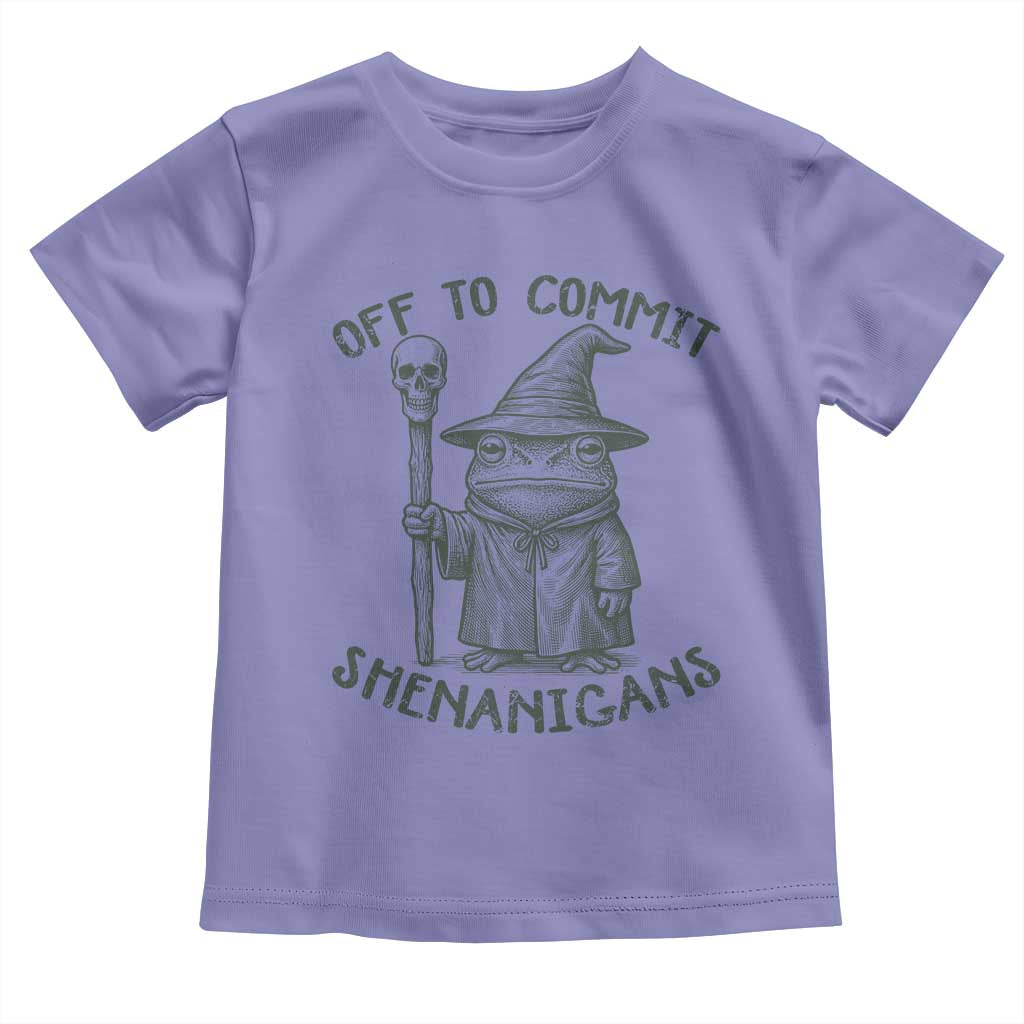 Wizard Frog Toddler T Shirt Funny Off to Commit Shenanigans TS10 Violet Print Your Wear