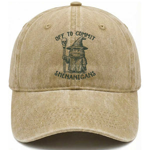 Wizard Frog Washed Cotton Baseball Cap Funny Off to Commit Shenanigans TS10 Print Your Wear