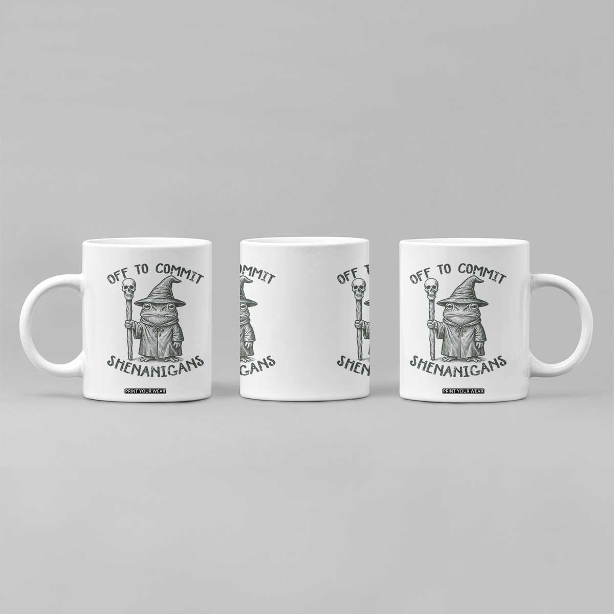 Wizard Frog Coffee Mug Funny Off to Commit Shenanigans TS10 Print Your Wear