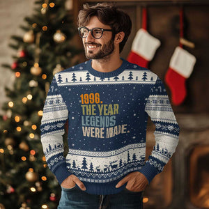 30th Birthday Gift For Men Ugly Christmas Sweater Vintage 1996 30 Years Old Birthday TS10 Navy Beige Print Your Wear