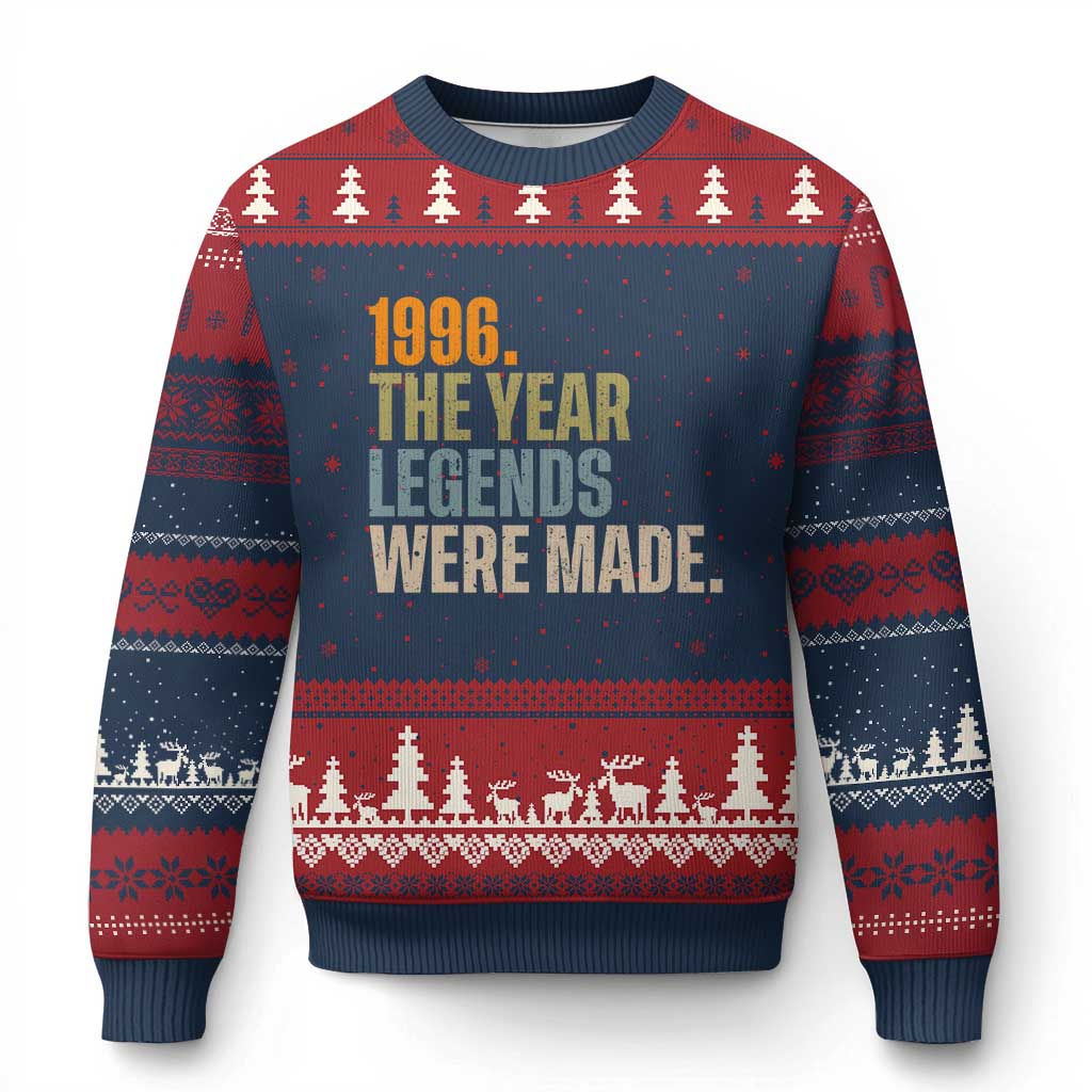 30th Birthday Gift For Men Ugly Christmas Sweater Vintage 1996 30 Years Old Birthday TS10 Navy Red Print Your Wear