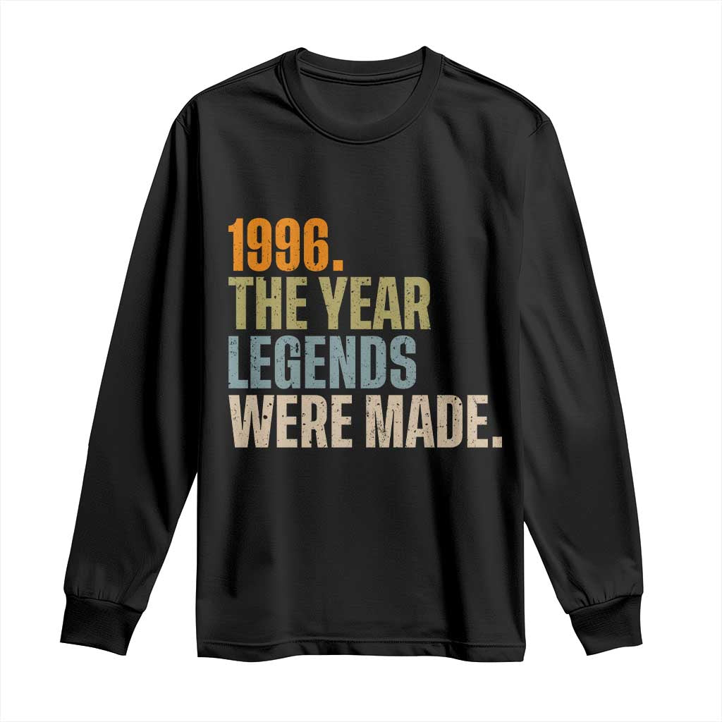 30th Birthday Gift For Men Long Sleeve Shirt Vintage 1996 30 Years Old Birthday TS10 Black Print Your Wear