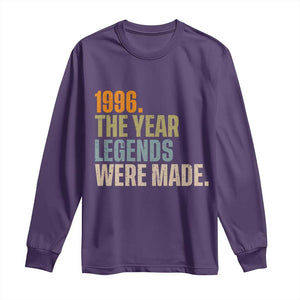 30th Birthday Gift For Men Long Sleeve Shirt Vintage 1996 30 Years Old Birthday TS10 Purple Print Your Wear