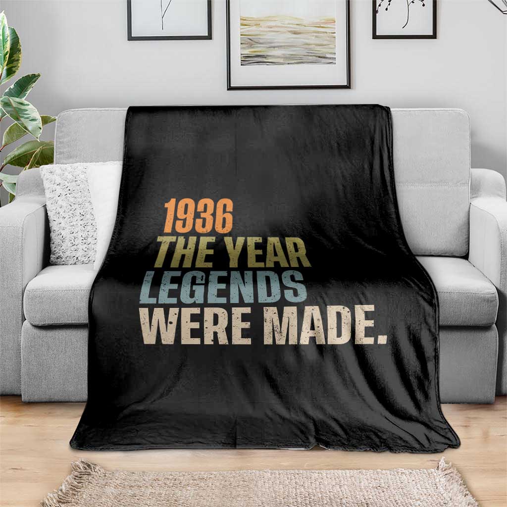 90th Birthday Gift For Men Throw Blanket Vintage 1936 90 Years Old Birthday TS10 Print Your Wear