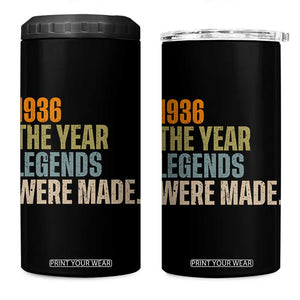 90th Birthday Gift For Men 4 in 1 Can Cooler Tumbler Vintage 1936 90 Years Old Birthday TS10 One Size: 16 oz Black Print Your Wear
