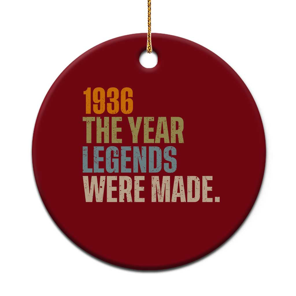 90th Birthday Gift For Men Ceramic Ornament Vintage 1936 90 Years Old Birthday TS10 1pc Red Print Your Wear