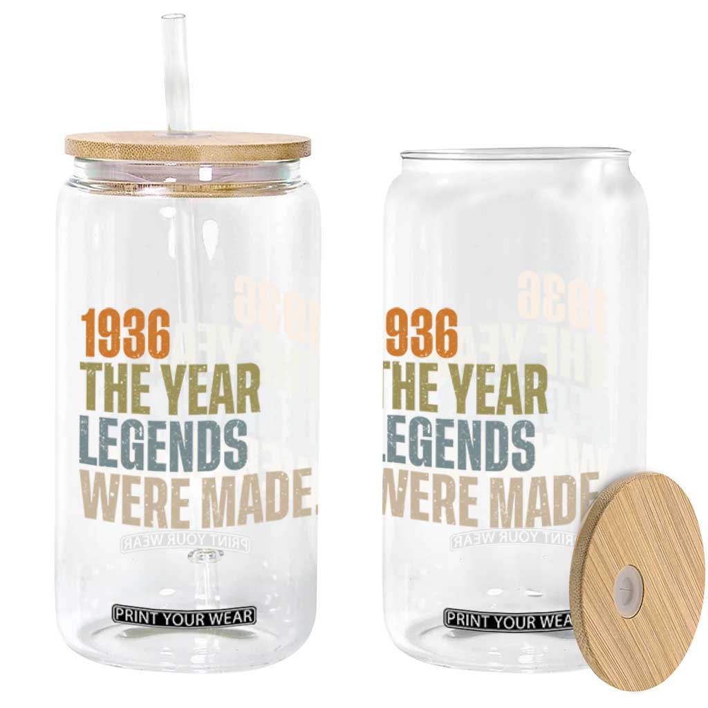 90th Birthday Gift For Men Glass Can Vintage 1936 90 Years Old Birthday TS10 Print Your Wear
