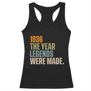 90th Birthday Gift For Men Racerback Tank Top Vintage 1936 90 Years Old Birthday TS10 Black Print Your Wear