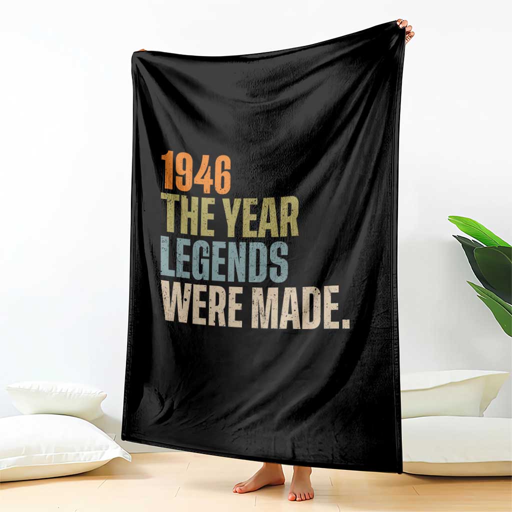80th Birthday Gift For Men Throw Blanket Vintage 1946 80 Years Old Birthday TS10 Print Your Wear