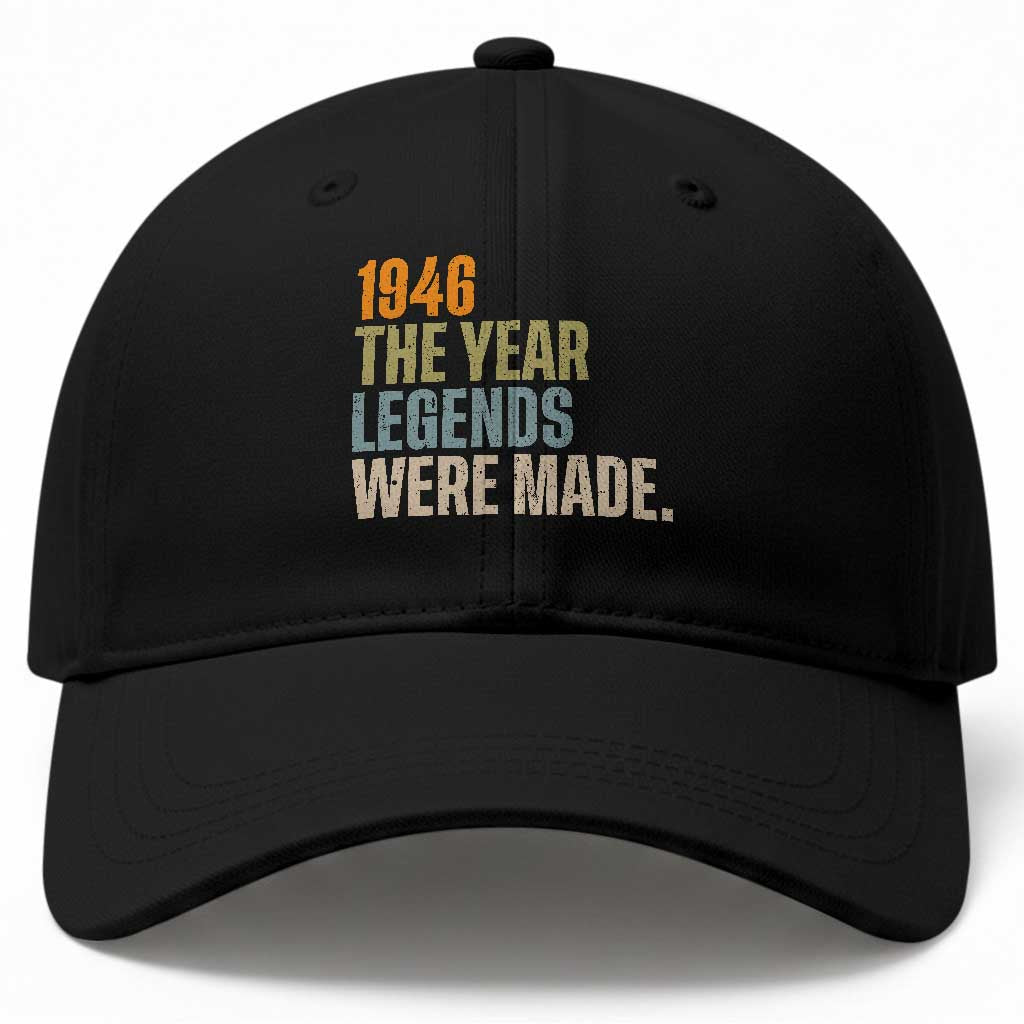 80th Birthday Gift For Men Baseball Cap Vintage 1946 80 Years Old Birthday TS10 Print Your Wear