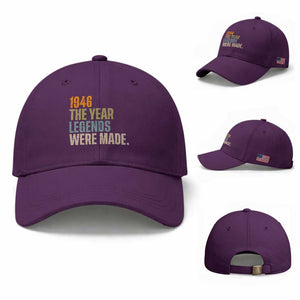 80th Birthday Gift For Men Baseball Cap Vintage 1946 80 Years Old Birthday TS10 Baseball Cap Universal Fit Purple Print Your Wear