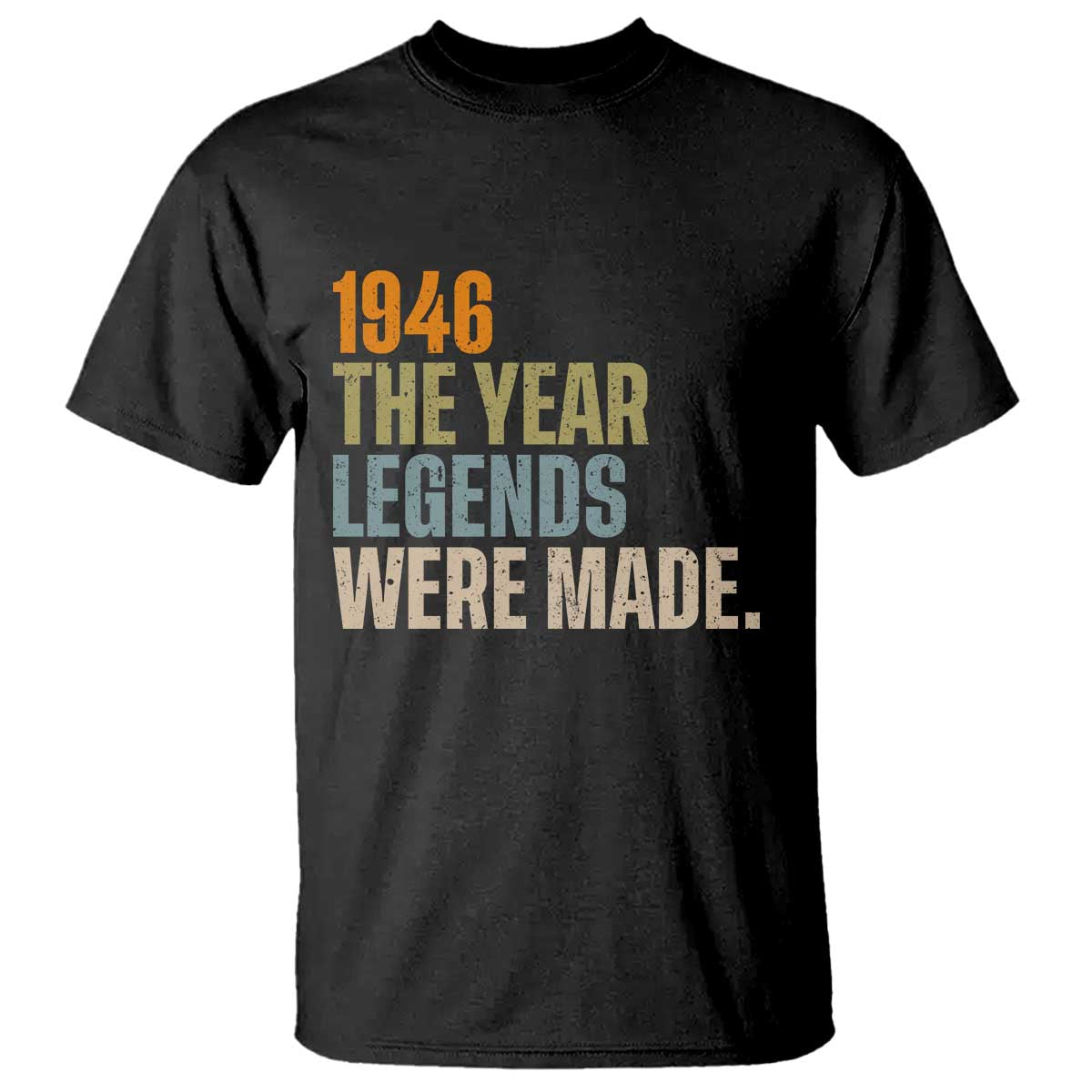 80th Birthday Gift For Men T Shirt - Vintage 1946 80 Years Old Birthday Tee TS10 Black Print Your Wear