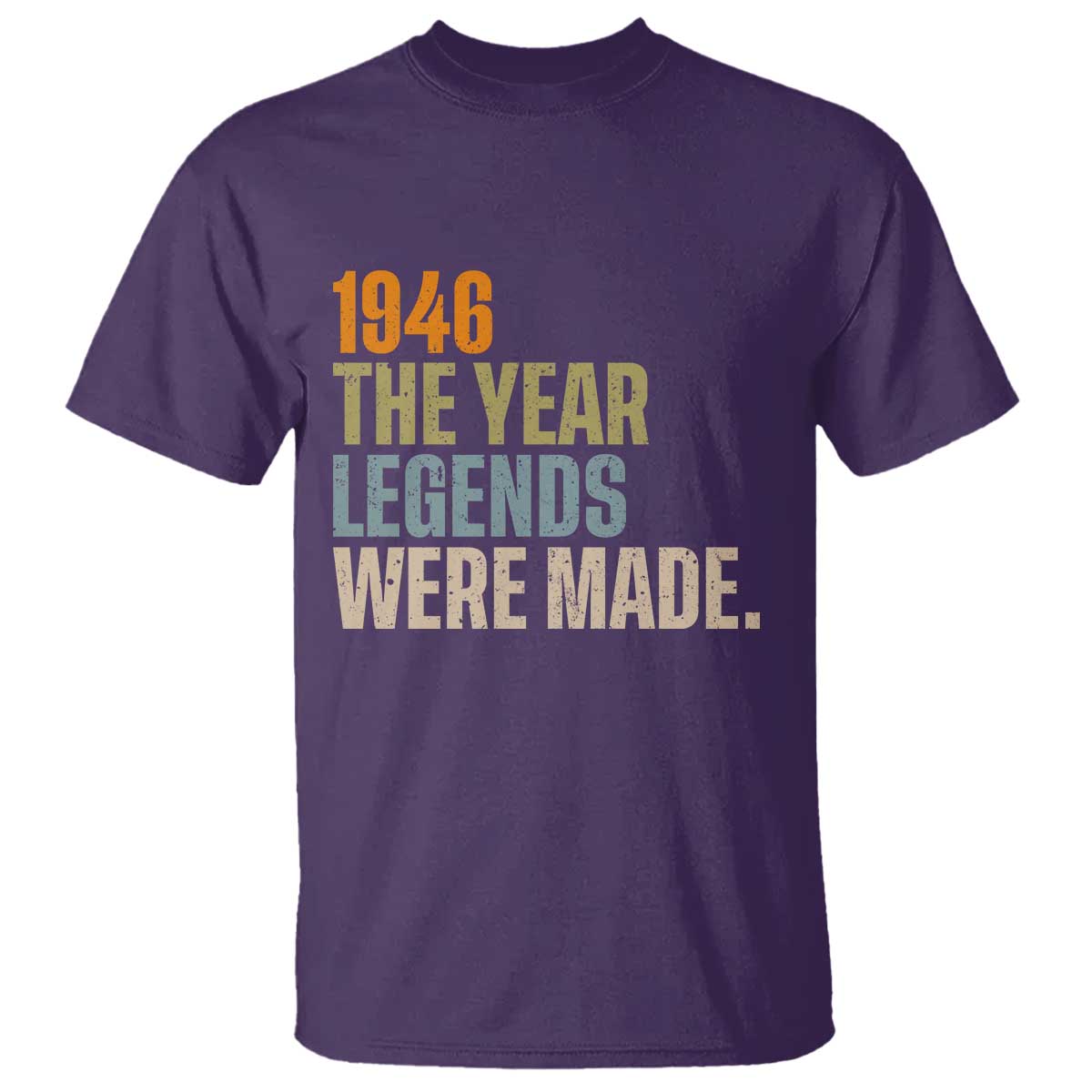 80th Birthday Gift For Men T Shirt - Vintage 1946 80 Years Old Birthday Tee TS10 Purple Print Your Wear