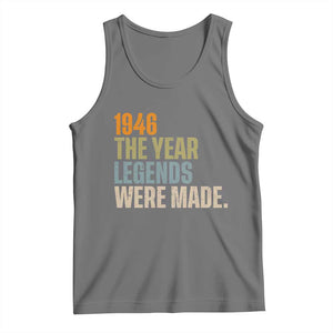 80th Birthday Gift For Men Tank Top Vintage 1946 80 Years Old Birthday TS10 Black Heather Print Your Wear