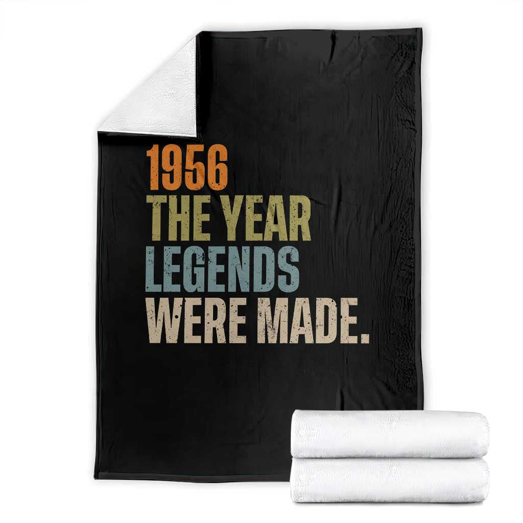 70th Birthday Gift For Men Throw Blanket Vintage 1956 70 Years Old Birthday TS10 Black Print Your Wear