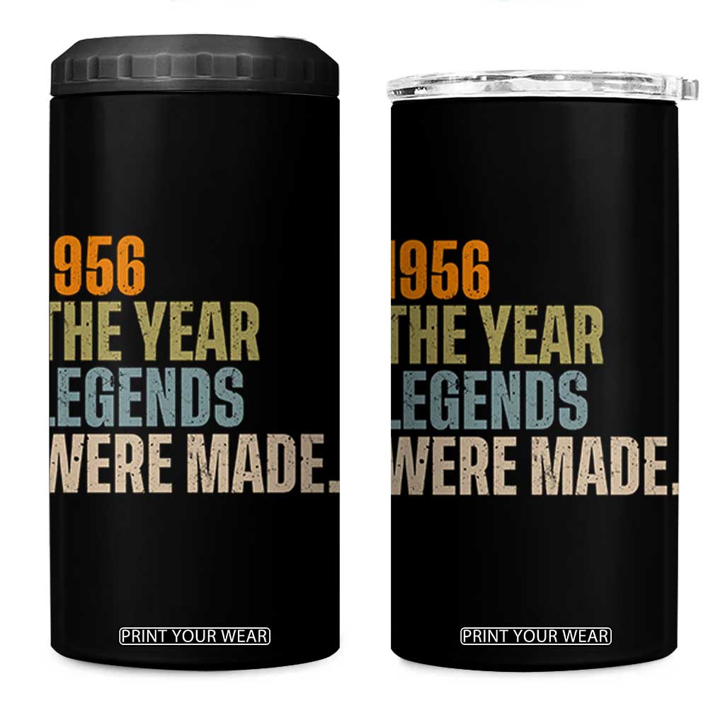 70th Birthday Gift For Men 4 in 1 Can Cooler Tumbler Vintage 1956 70 Years Old Birthday TS10 One Size: 16 oz Black Print Your Wear