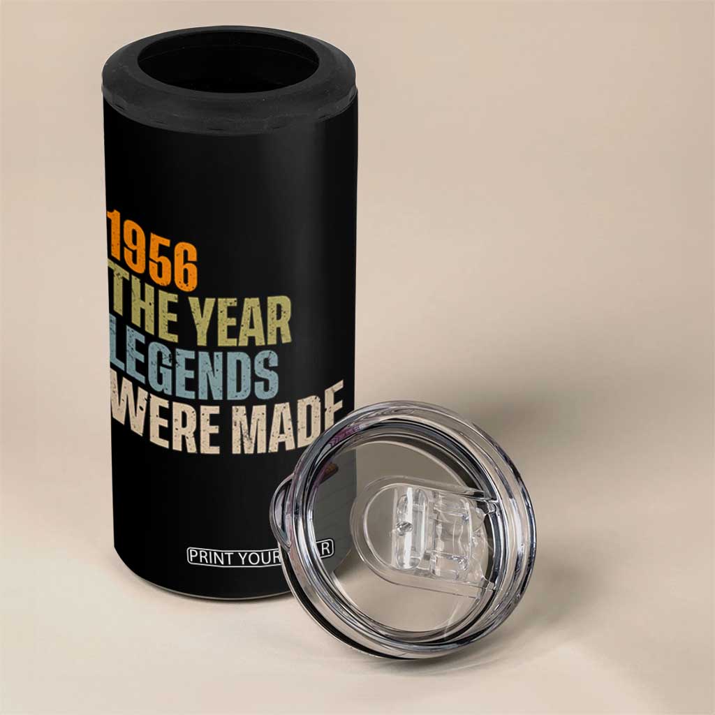 70th Birthday Gift For Men 4 in 1 Can Cooler Tumbler Vintage 1956 70 Years Old Birthday TS10 Print Your Wear